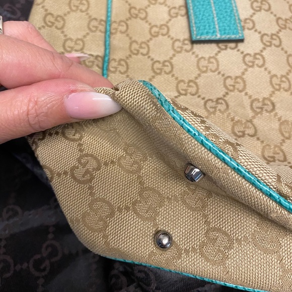 Gucci Sea Green Canvas Gussisma Tote w/Dustbag - Picture 6 of 14
